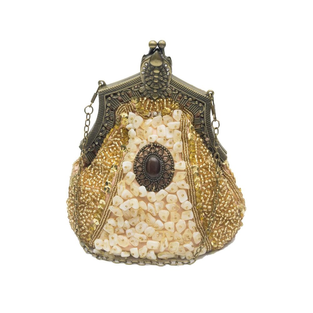 Vintage 1920S Beaded Evening Bag Pearl Clutch Bag Sequin Rhinestone >:(